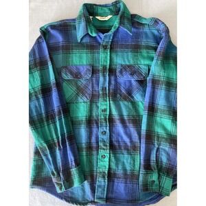 Vintage Trails End Mens Long Sleeve Shirt Tartan Print Large Made In U.S.A